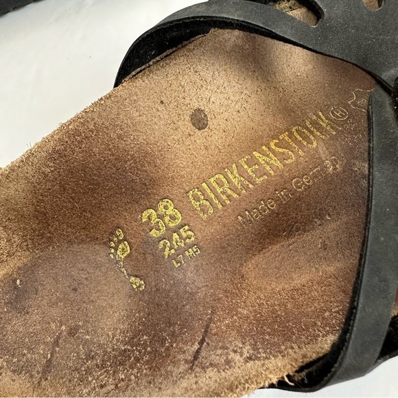 Birkenstock Granada Sandals Women's Size 7 Shoes Black Leather Open Toe Buckle - Picture 7 of 9